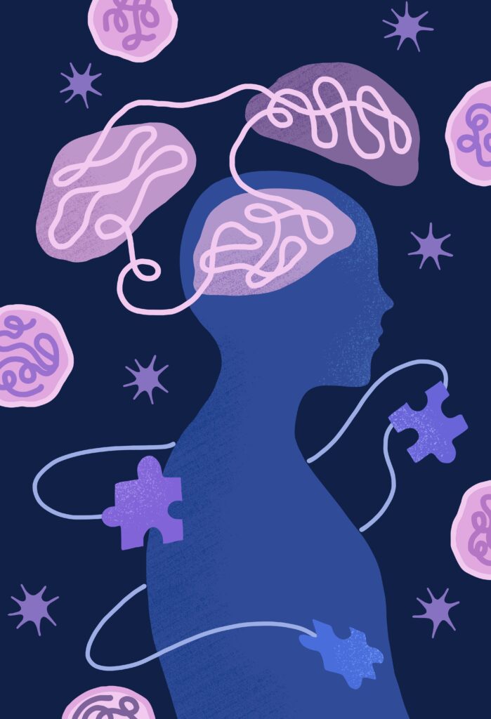Pop art illustration of healing the body-mind.
